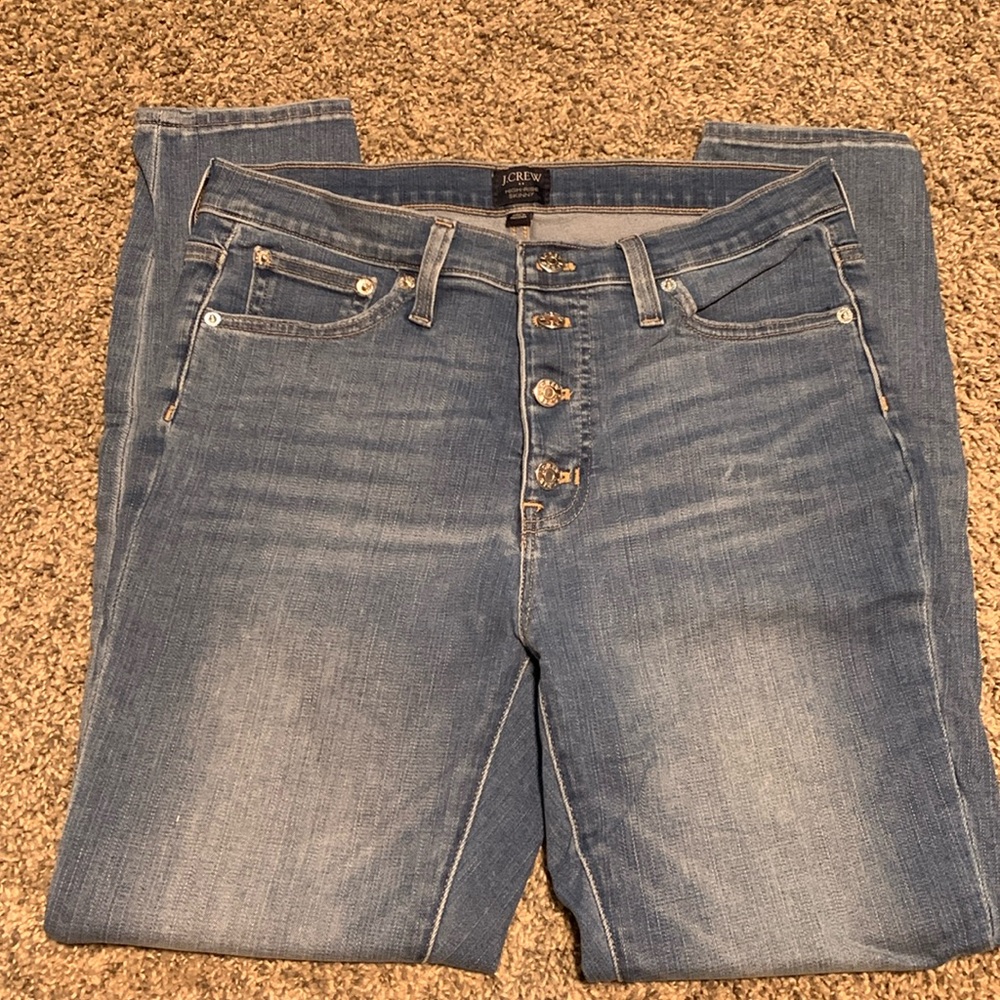 J. Crew Medium Wash High-Rise Skinny Button Fly Jean Sz 29
